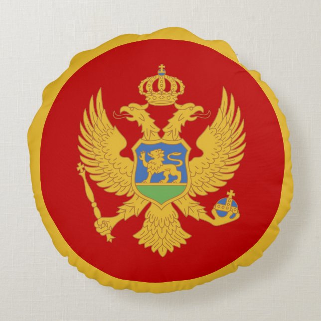 Coussins Ronds Drapeau du Monténégro (Dos)