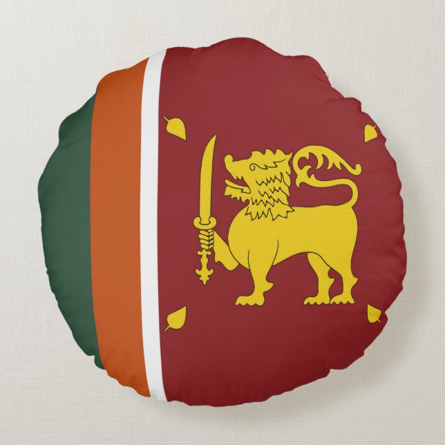 Coussins Ronds Drapeau du Sri Lanka (Dos)