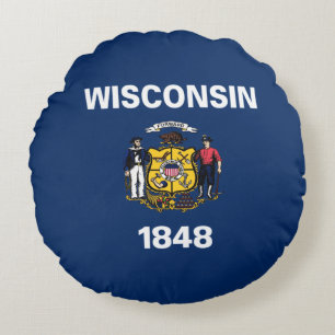 Coussins Ronds Drapeau du Wisconsin