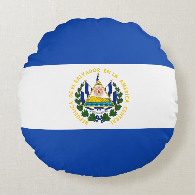 Coussins Ronds Drapeau El Salvador (Devant)
