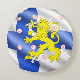 Coussins Ronds Drapeau finlandais
