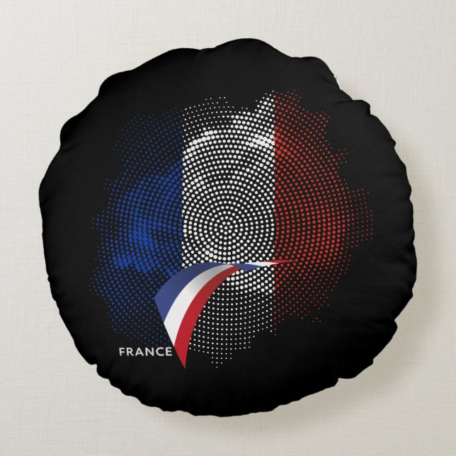 Coussins Ronds Drapeau français (Dos)