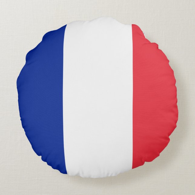 Coussins Ronds Drapeau français (France) (Dos)