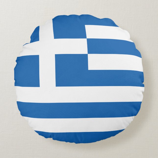 Coussins Ronds Drapeau Grèce (Devant)