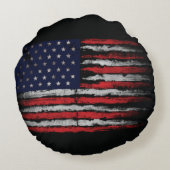 Coussins Ronds Drapeau Grunge U.S.A (Dos)