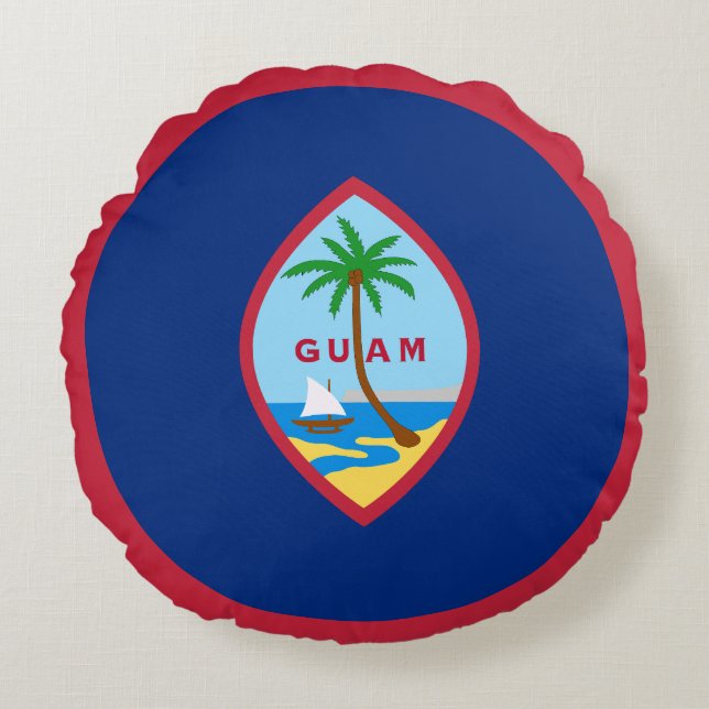 Coussins Ronds Drapeau Guam (Devant)