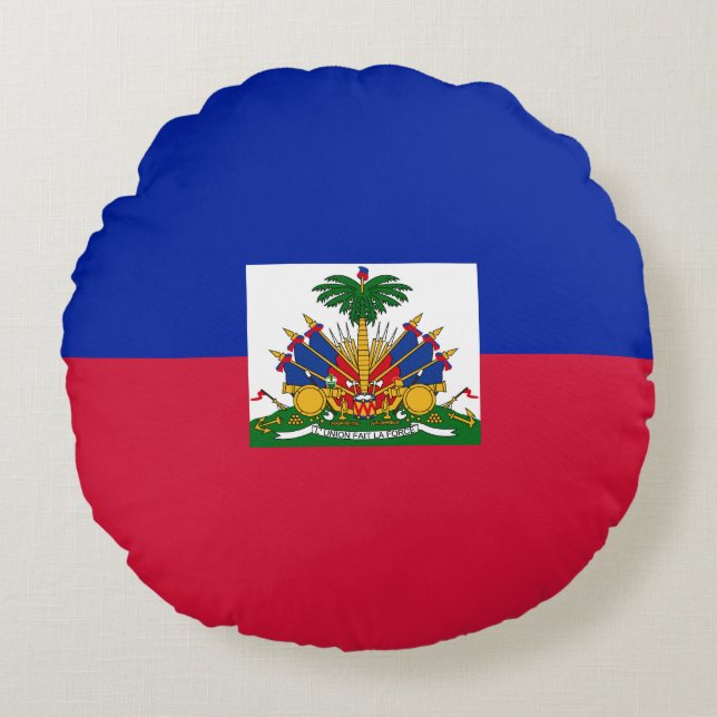 Coussins Ronds Drapeau Haïti (Haïti) (Devant)