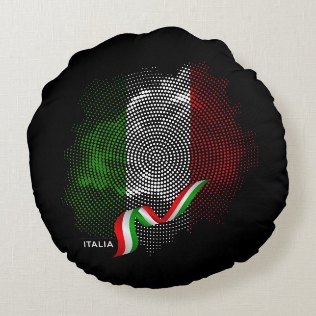 Coussins Ronds Drapeau italien (Dos)