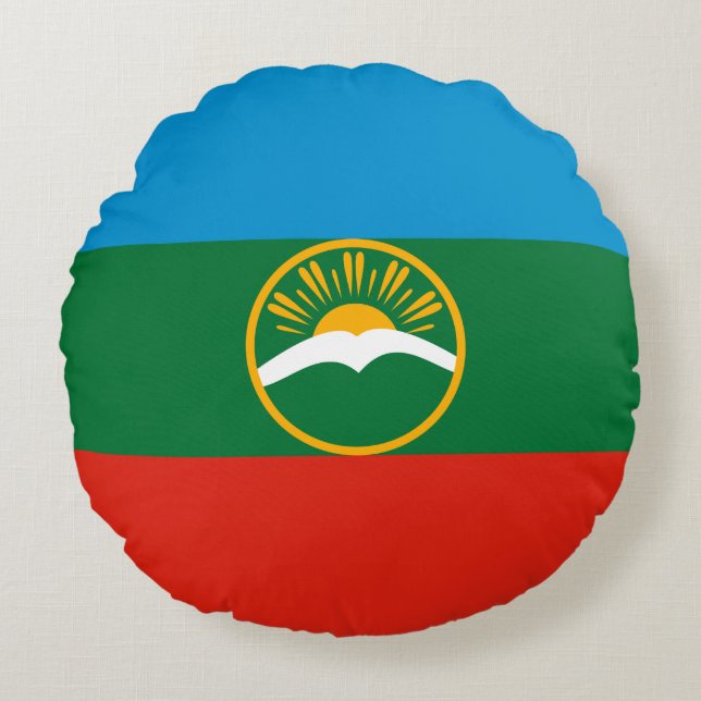 Coussins Ronds Drapeau Karachay Cherkessia (Devant)