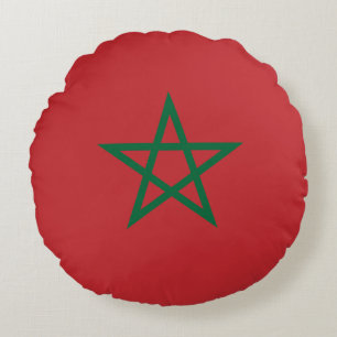 Coussins Ronds Drapeau Maroc