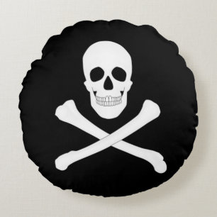 Coussins Ronds Drapeau Pirate (Jolly roger)