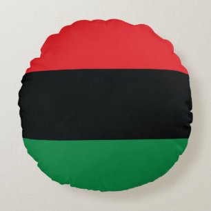 Coussins Ronds Drapeau rouge, noir et vert