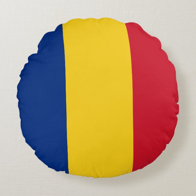 Coussins Ronds Drapeau roumain (Devant)