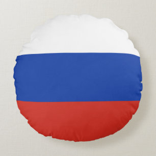 Coussins Ronds Drapeau Russie tricolore