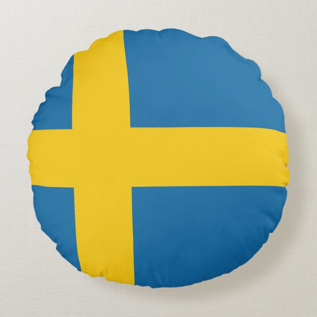 Coussins Ronds Drapeau Suède (Devant)