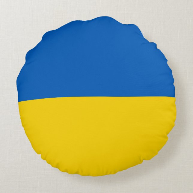 Coussins Ronds Drapeau ukrainien (Dos)