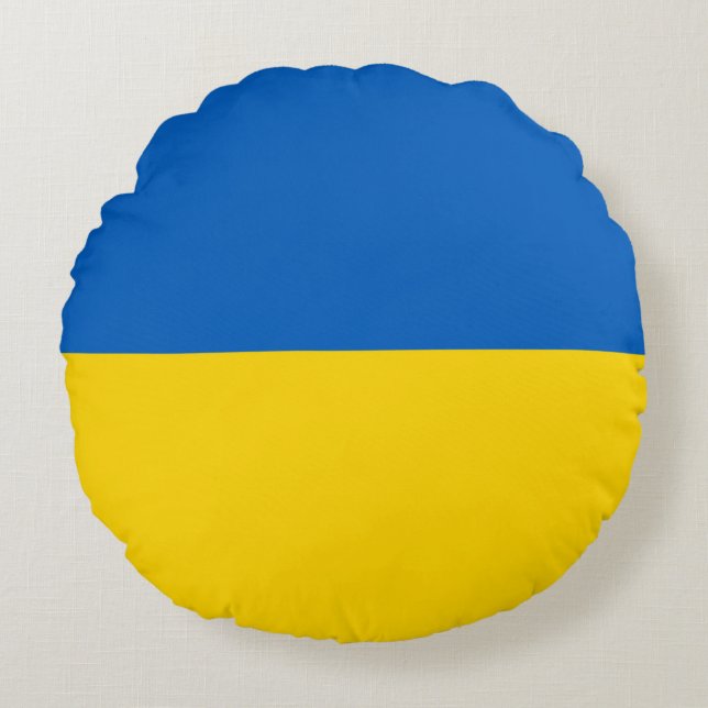 Coussins Ronds Drapeau ukrainien (Ukraine) (Devant)