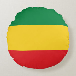Coussins Ronds Drapeau vert, or (jaune) et rouge