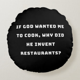 Coussins Ronds Drôle Citation de femme de ménage, je déteste Cuis