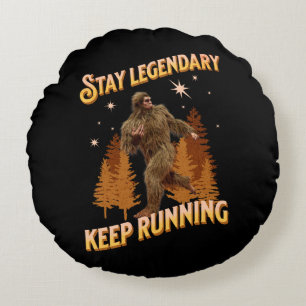 Coussins Ronds Drôle de motivation de course de Bigfoot
