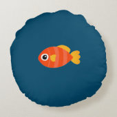Coussins Ronds Drôle Design Chats Jeu Pour Attraper Poisson Class (Dos)