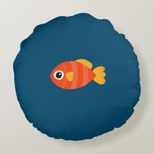 Coussins Ronds Drôle Design Chats Jeu Pour Attraper Poisson Class (Dos)