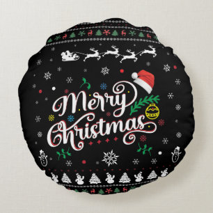 Coussins Ronds Drôle Mauvais Joyeux Noël