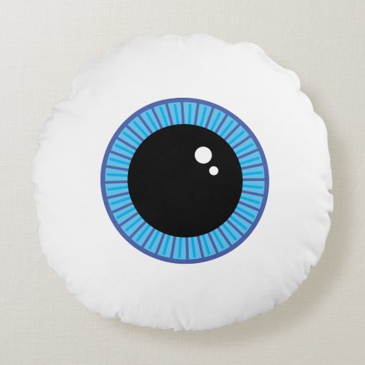 Coussins Ronds Drôle Mignonne Bleu Eyeball (Devant)