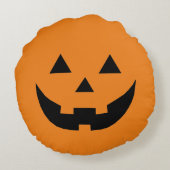 Coussins Ronds Drôle orange Jack-o'-lantern visage citrouille Hal (Dos)