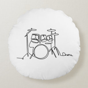 Coussins Ronds Drummer Music Design Drums One-Line