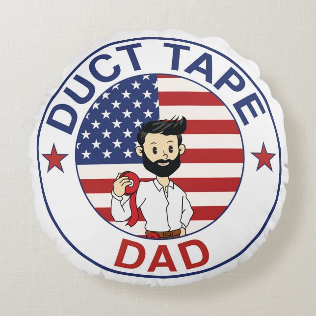 Coussins Ronds Duct Tape Dad - Throw Pillow (Devant)