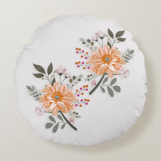 Coussins Ronds Duo fleuri (Devant)