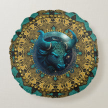 Earthy Gold Turquoise Tribal Taurus Zodiac