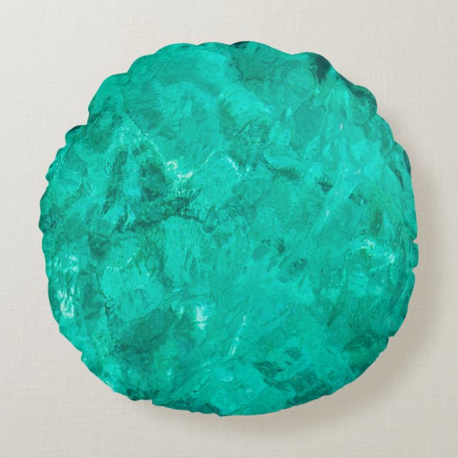 Coussins Ronds Eau bleu mer vague turquoise arrière - plan liquid (Devant)