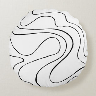 Coussins Ronds Ebb et flux 2 - Noir et blanc