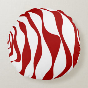 Coussins Ronds Ebb et flux 4 en rouge et blanc