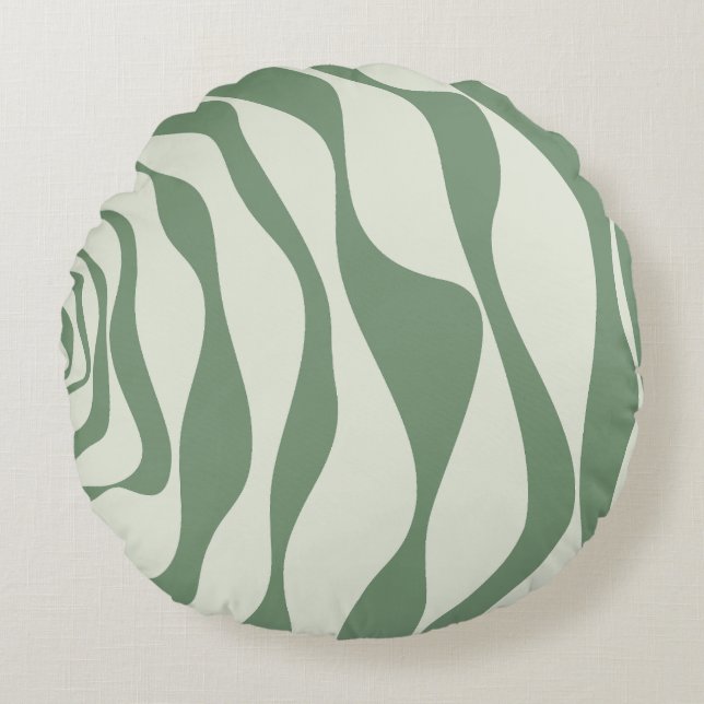 Coussins Ronds Ebb et flux 4 en vert (Devant)