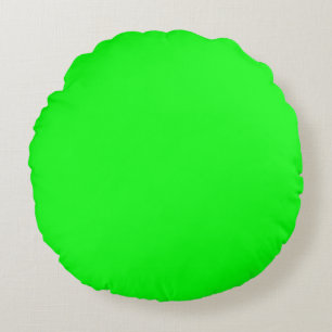 Coussins Ronds Écran vert néon moderne brillant solide cool simpl