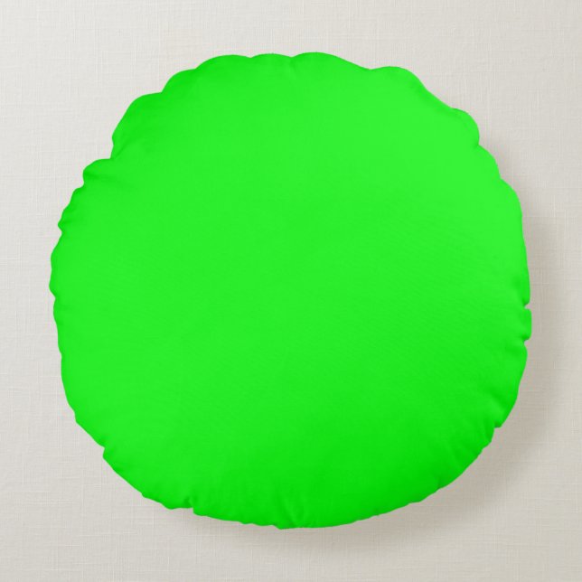 Coussins Ronds Écran vert néon moderne brillant solide cool simpl (Devant)