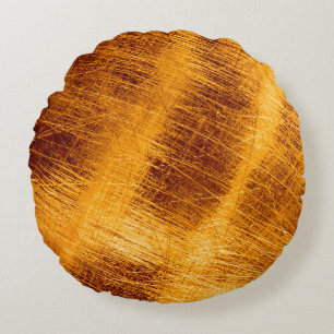 Coussins Ronds Écrans sur un arrière - plan métallique en or. abs