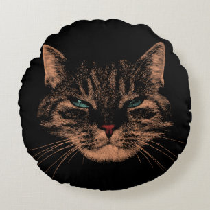 Coussins Ronds Eerie Eyes Chat Petrification Purrs Halloween Chat