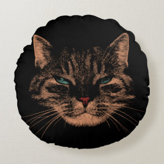 Coussins Ronds Eerie Eyes Chat Petrification Purrs Halloween Chat