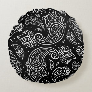 Coussins Ronds Elégance de Paisley : motif ethnique sans soudure.