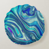 Coussins Ronds Elégant Aquamarine Paua Rainbow Shell inspiré (Dos)