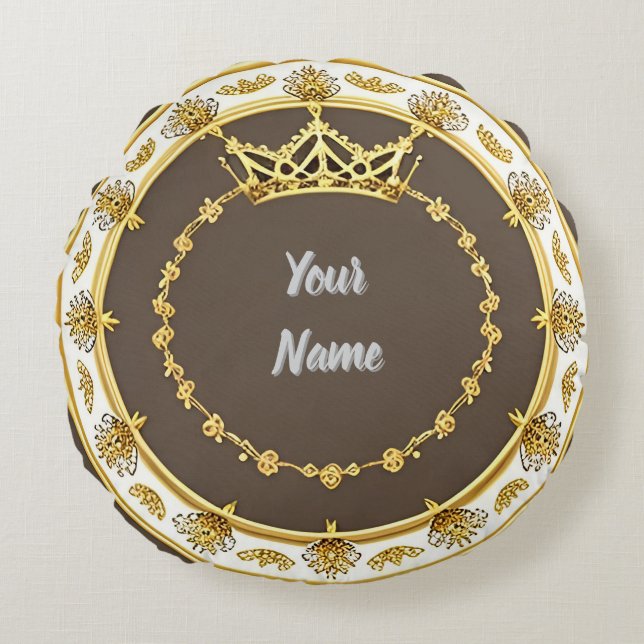 Coussins Ronds Elégant cadre circulaire doré (Devant)