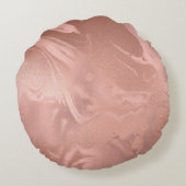 Coussins Ronds Élégant cuivre moderne rose gold marble look (Dos)