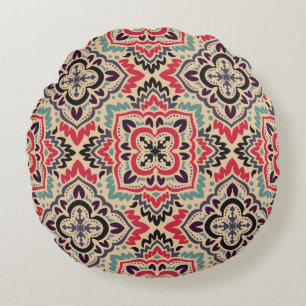 Coussins Ronds Elégant Damas : Texture Vintage sans joint