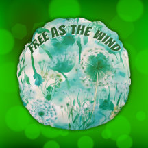 Élégant Dandelion Monogramme vert et blanc |