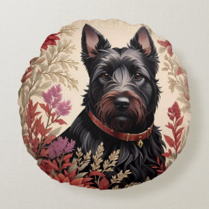 Coussins Ronds Elégant écossais Terrier Portrait de chien