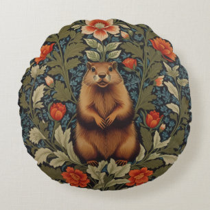 Coussins Ronds Elégant fond de terre William Morris inspiré